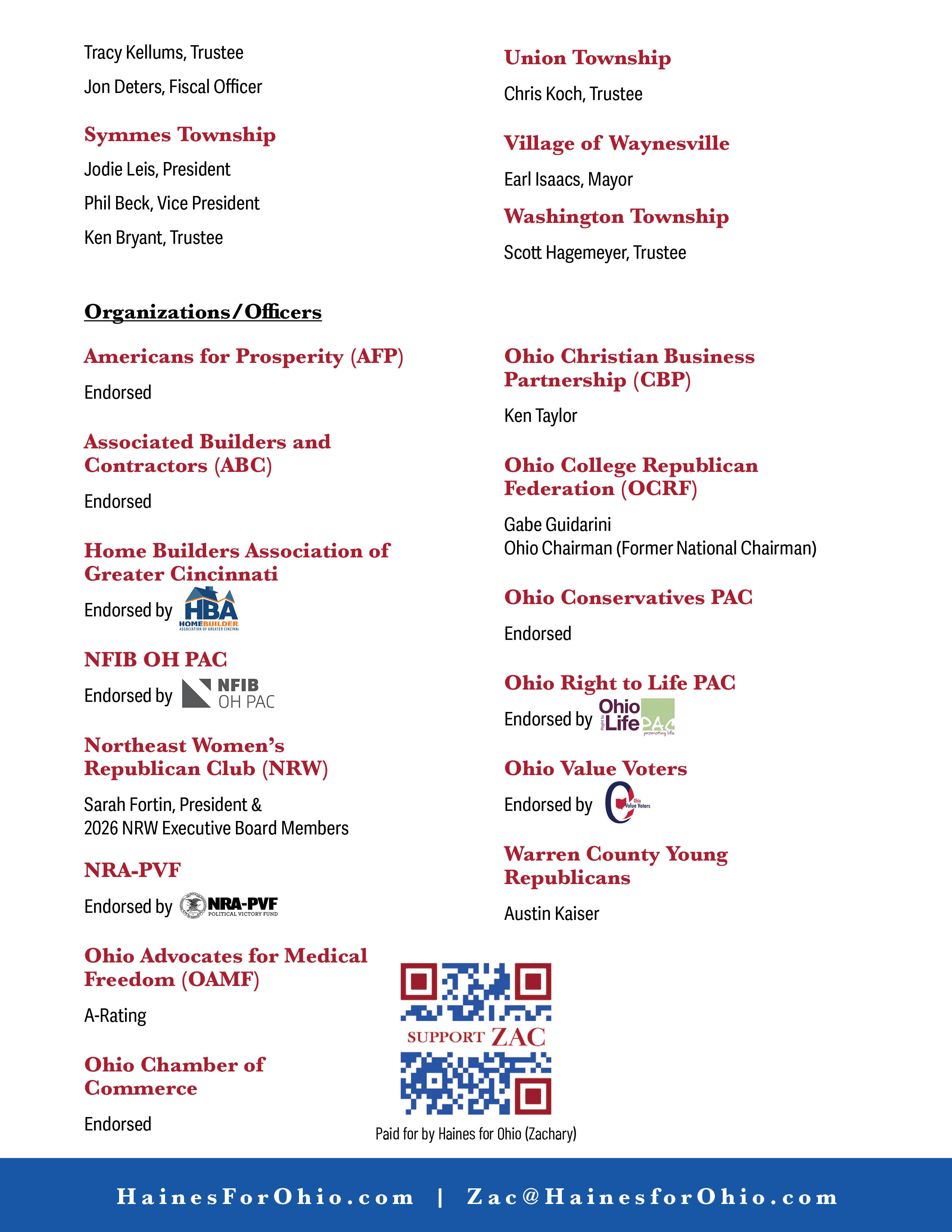 Zac Haines endorsements Page 4